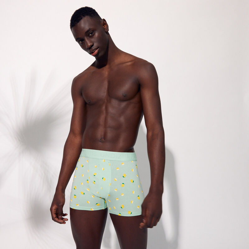 lemon-patterned cotton boxers;