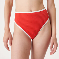  high-waisted swim briefs - red