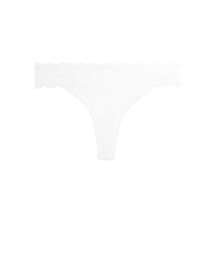Lace thong - white white.