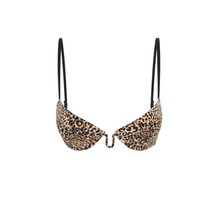 Wildcatiz micro leopard print push-up bra beige.