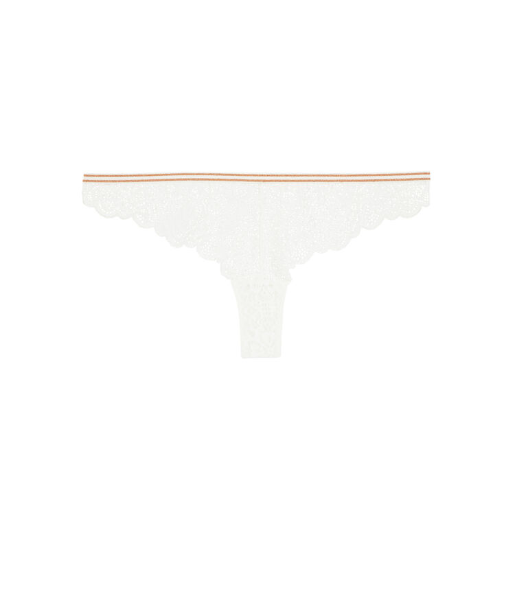 Lurexbandiz lace tanga briefs with band detailing white.