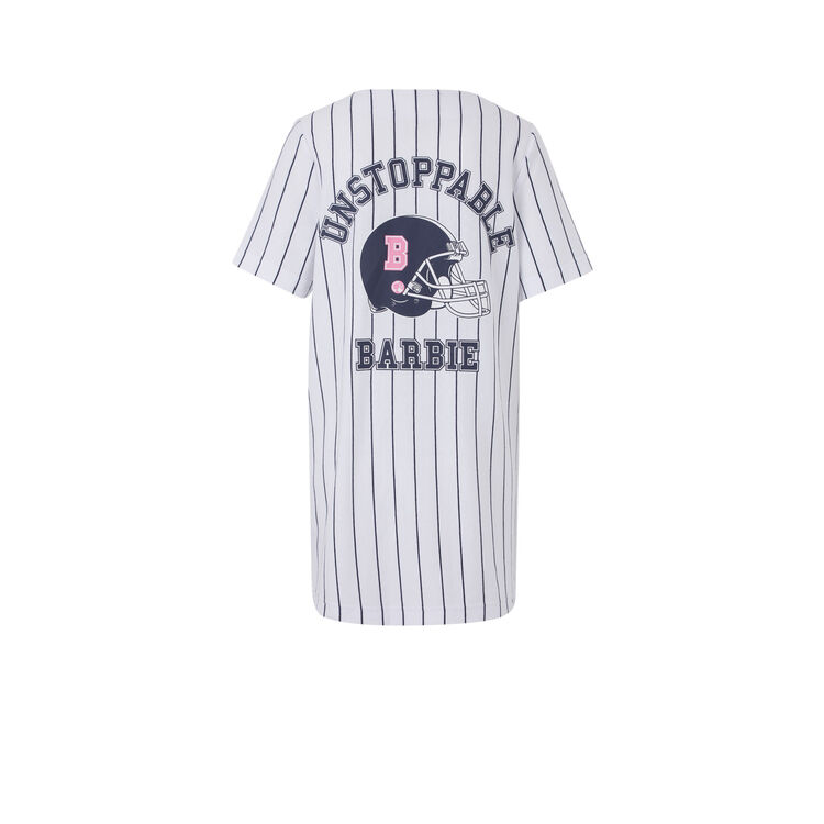 Pinkplastiz barbie button-up tunic white.