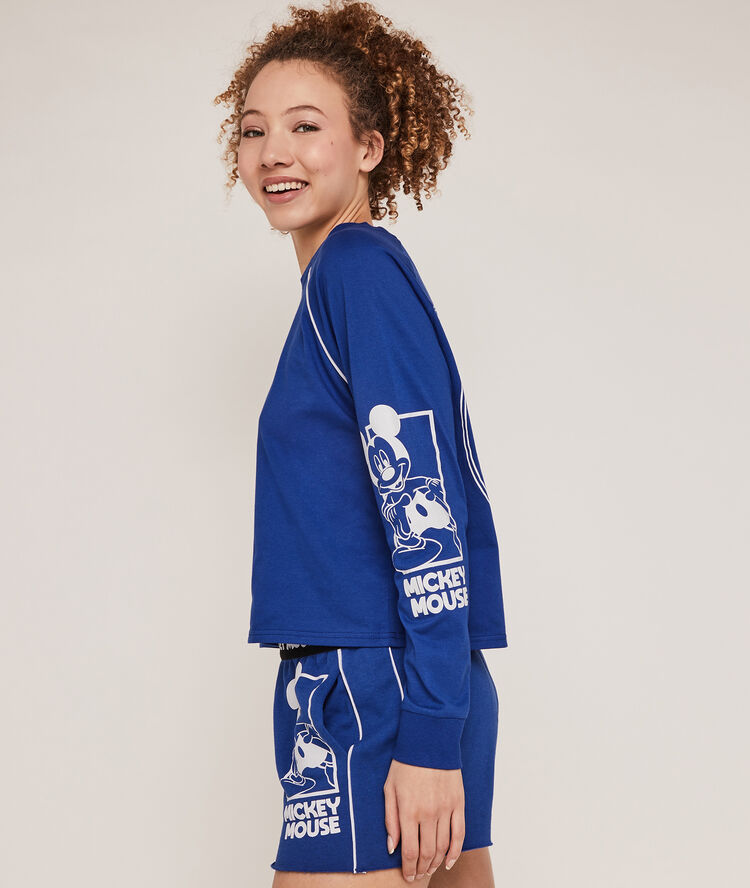 Mickey print top - blue blue.