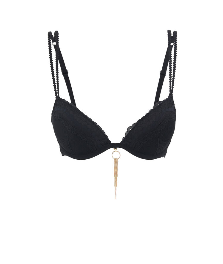 Superstariz jewel detail push-up bra black.