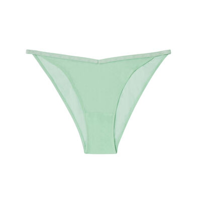 transparent mesh bikini - clay green;
