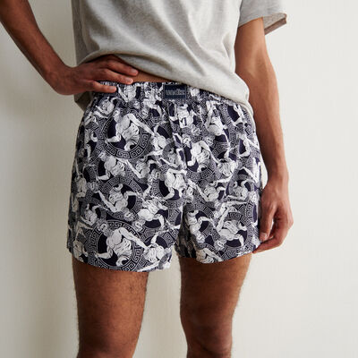 "beau comme un dieu" top and shorts pyjama set - flecked grey;