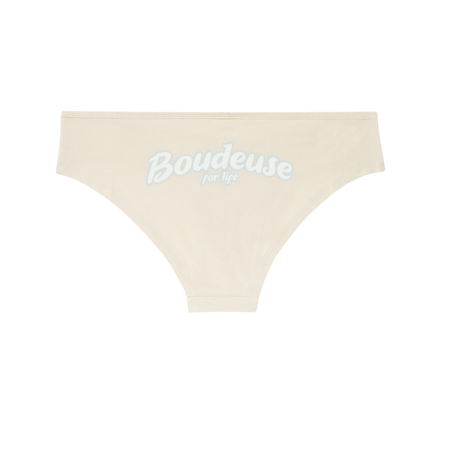 "boudeuse for life" boyshorts - off-white;