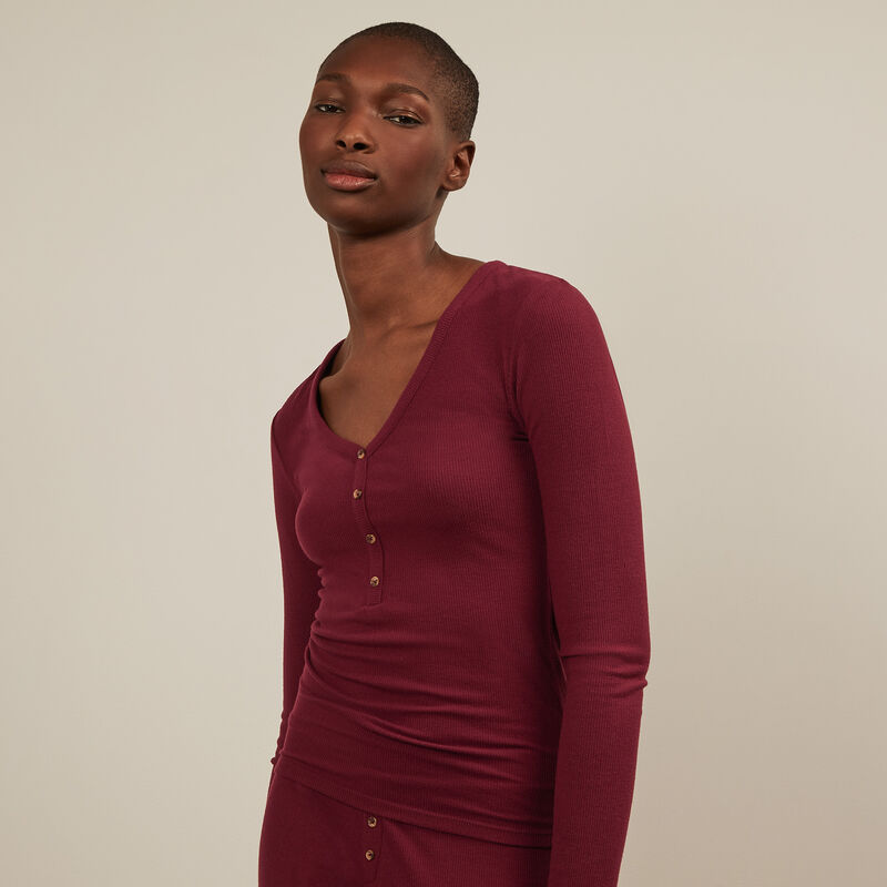 Long-sleeved top - burgundy Long-sleeved top - burgundy;