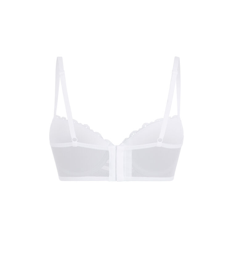 Marceliz lace push-up bustier bra and banding. white.