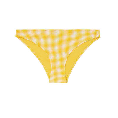 gingham bikini bottoms - yellow;