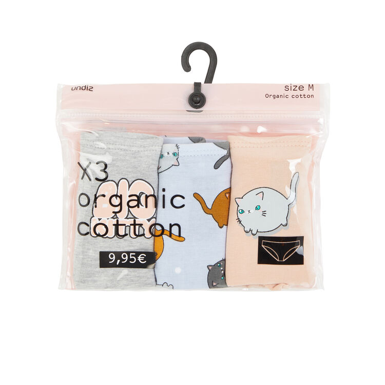 Bigkittiz pack of 3 organic cotton knickers Bigkittiz pack of 3 organic cotton knickers;