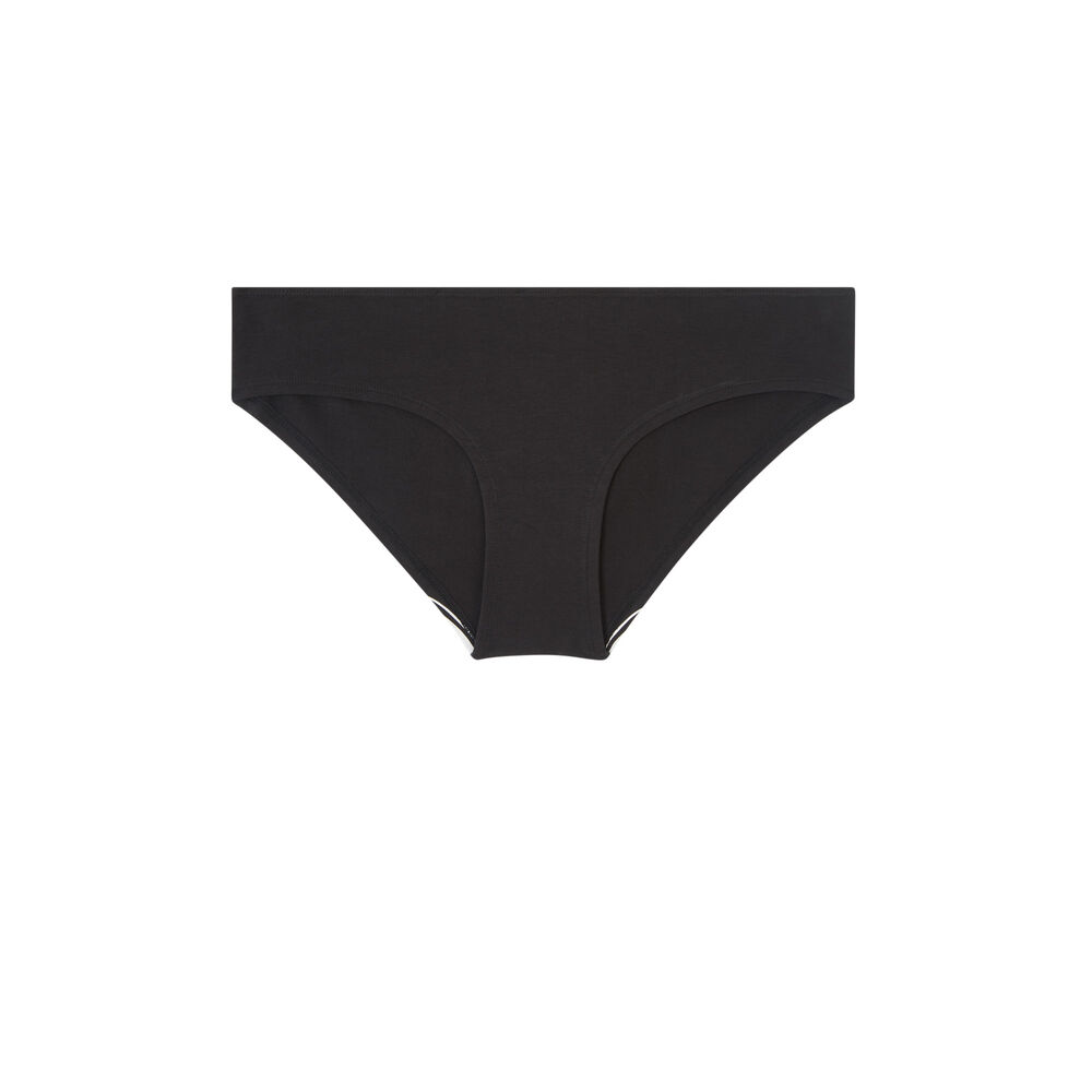 Cotton hipsters with panda print - black black.