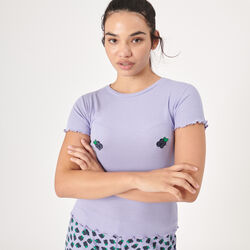 blueberry patterned top