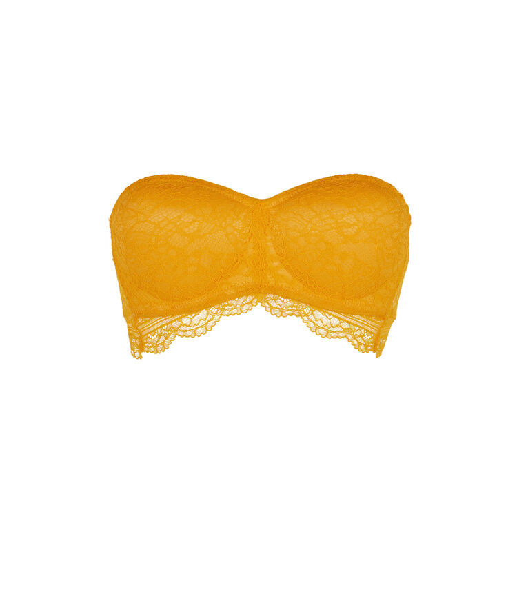 Everydayiz saffron yellow bandeau bra orange.