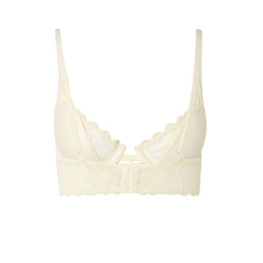 Embroidered lace padded bra - off-white off-white.
