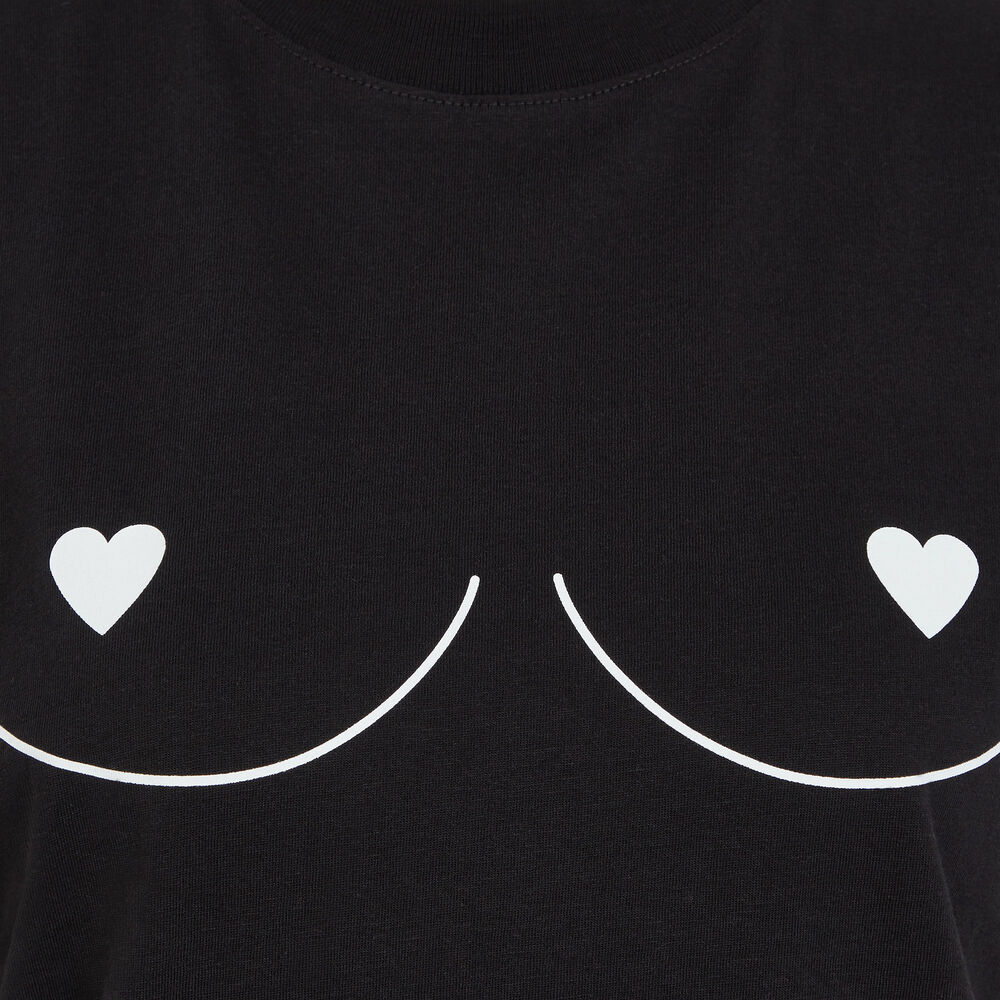 Top z nadrukiem boobs bigboobiz czarny.
