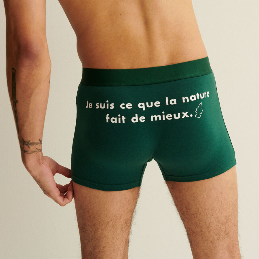nature slogan boxers - fir green;