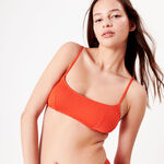 gładki top bikini - kolor pomarańczowo-czerwony