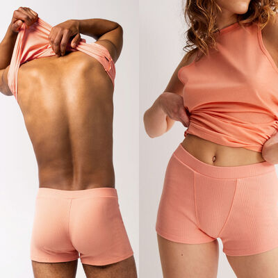 Plain jersey unisex shorts - peach;
