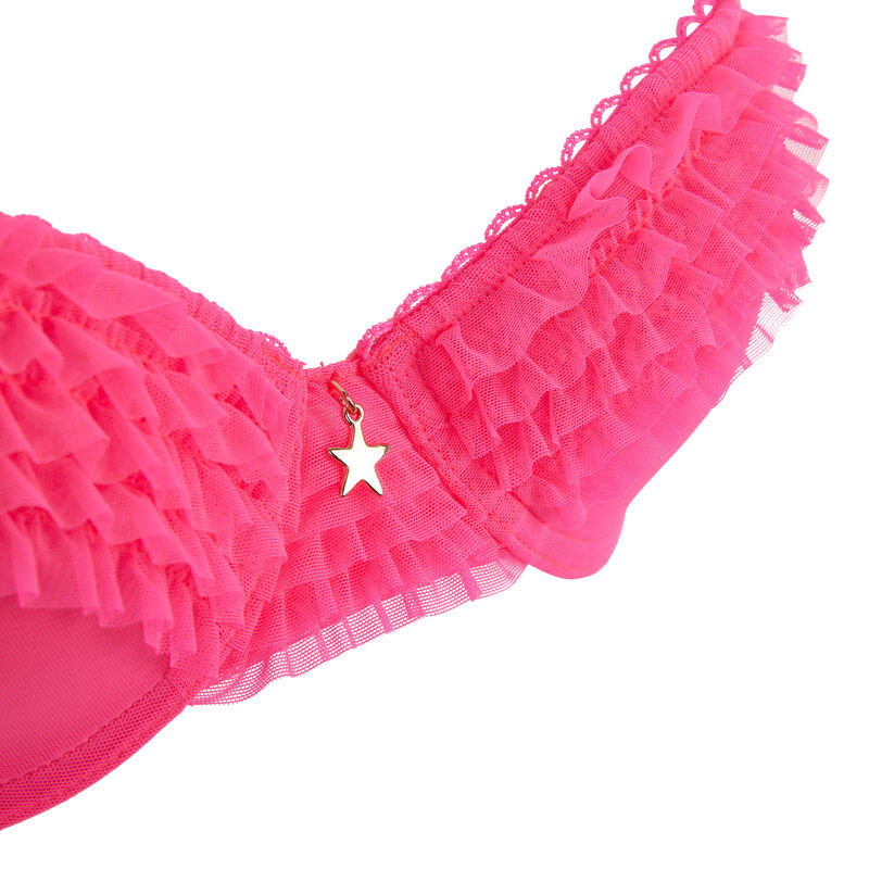 Froufriz tulle padded bra pink.