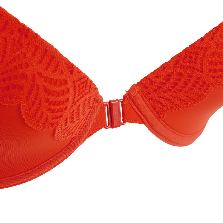 Guapiz coral padded bra orange.