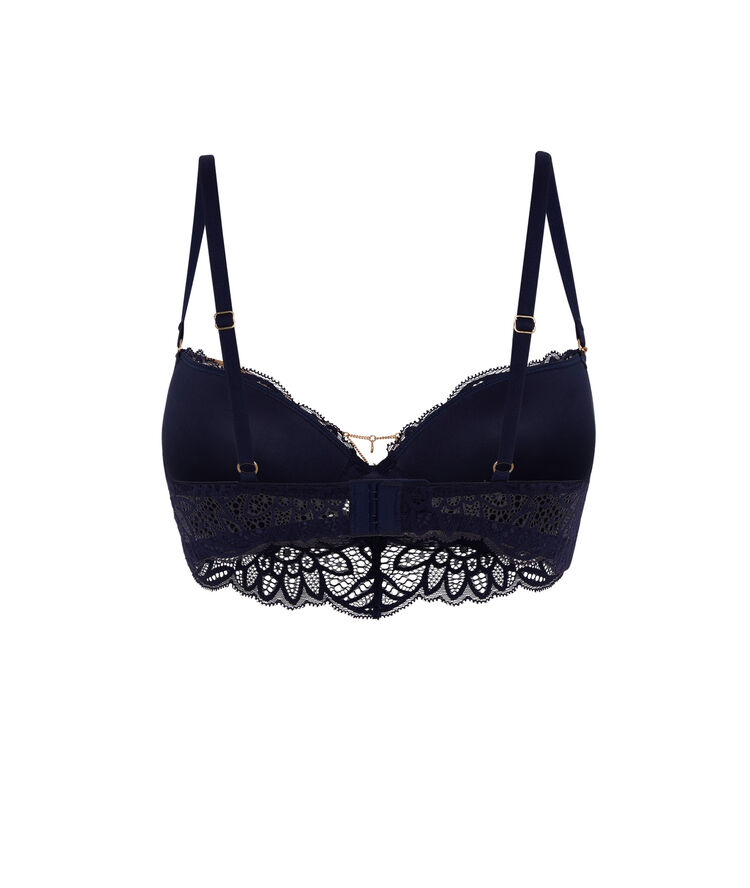 Bustier push-up bra with jewellery details - black black.