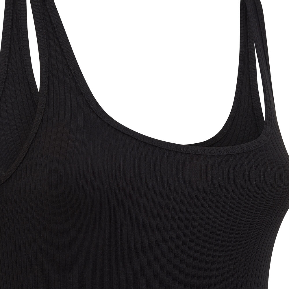 Plain tank top dress - black black.