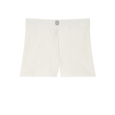 poupie x undiz unisex shorts with embroidered label - cream

;
