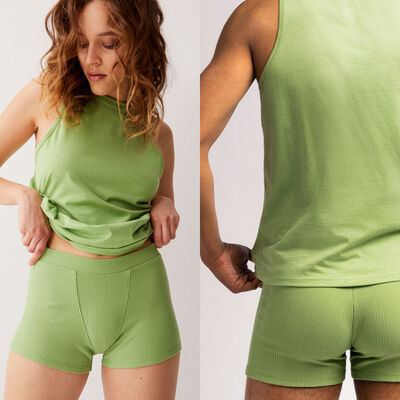 Plain jersey unisex shorts - green;