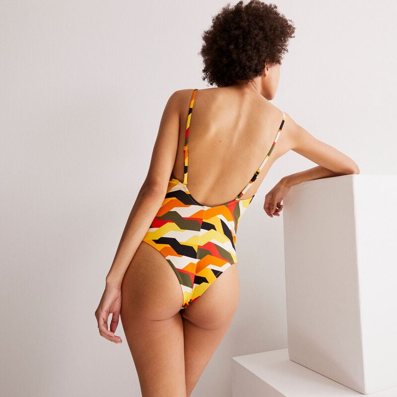One-piece vintage swimsuit - yellow One-piece vintage swimsuit - yellow;