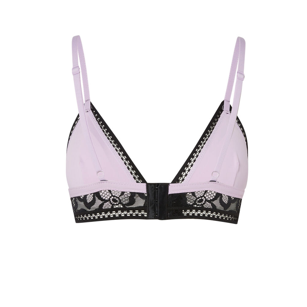 Triangle bra with lace details - lilac purple.