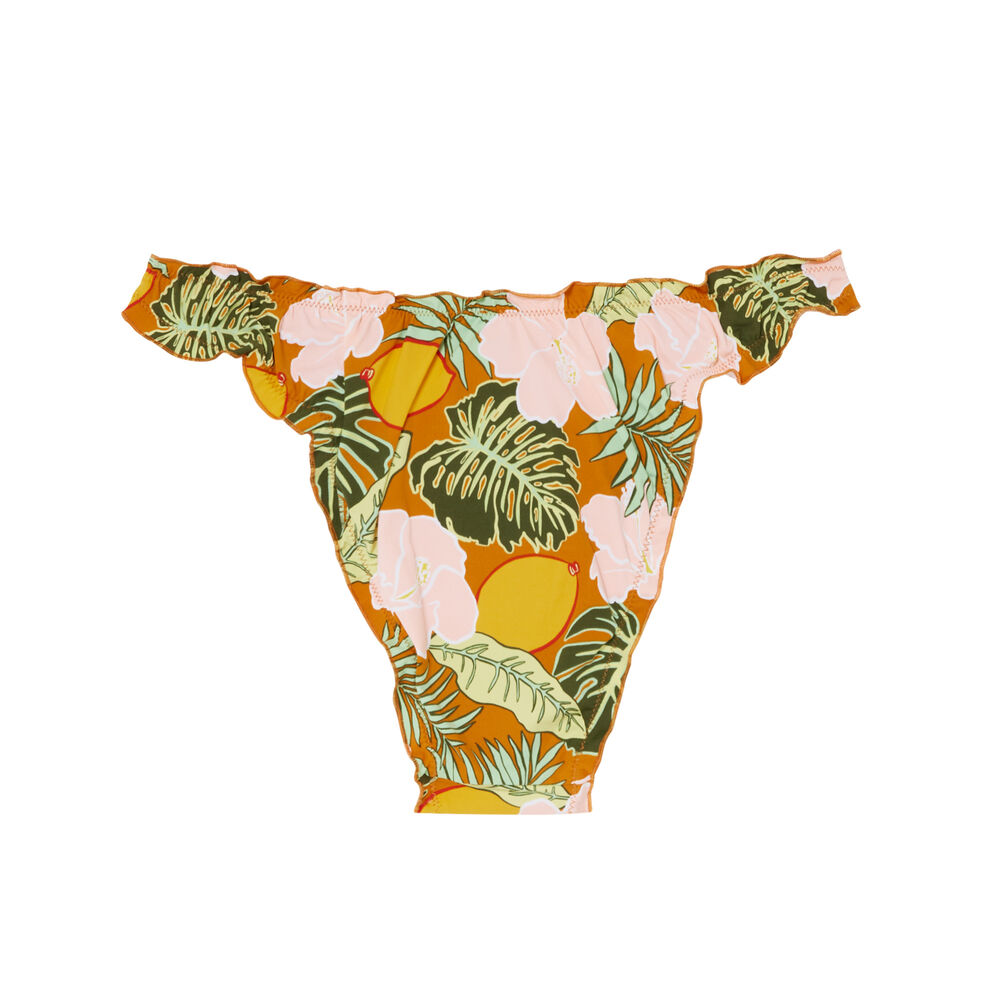 Tropical print bikini briefs - orange orange.