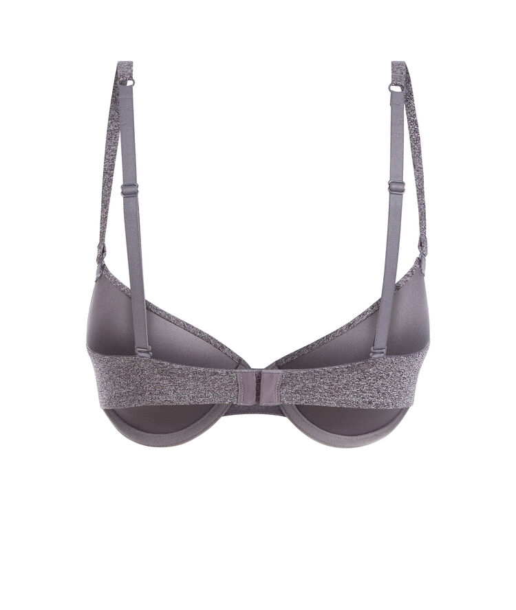 Micro marled grey padded bra grey.