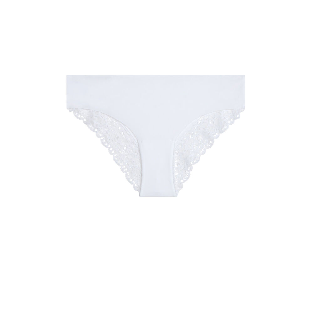 Hipsters with lace back - white white.