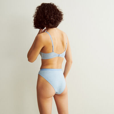 non-wired push-up bralette - blue;
