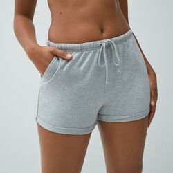 plain shorts with drawstring detail - grey