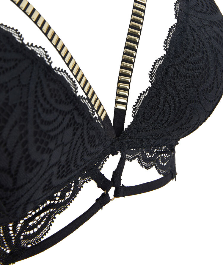 Soutien-gorge triangle coqué en dentelle naraiz noir.