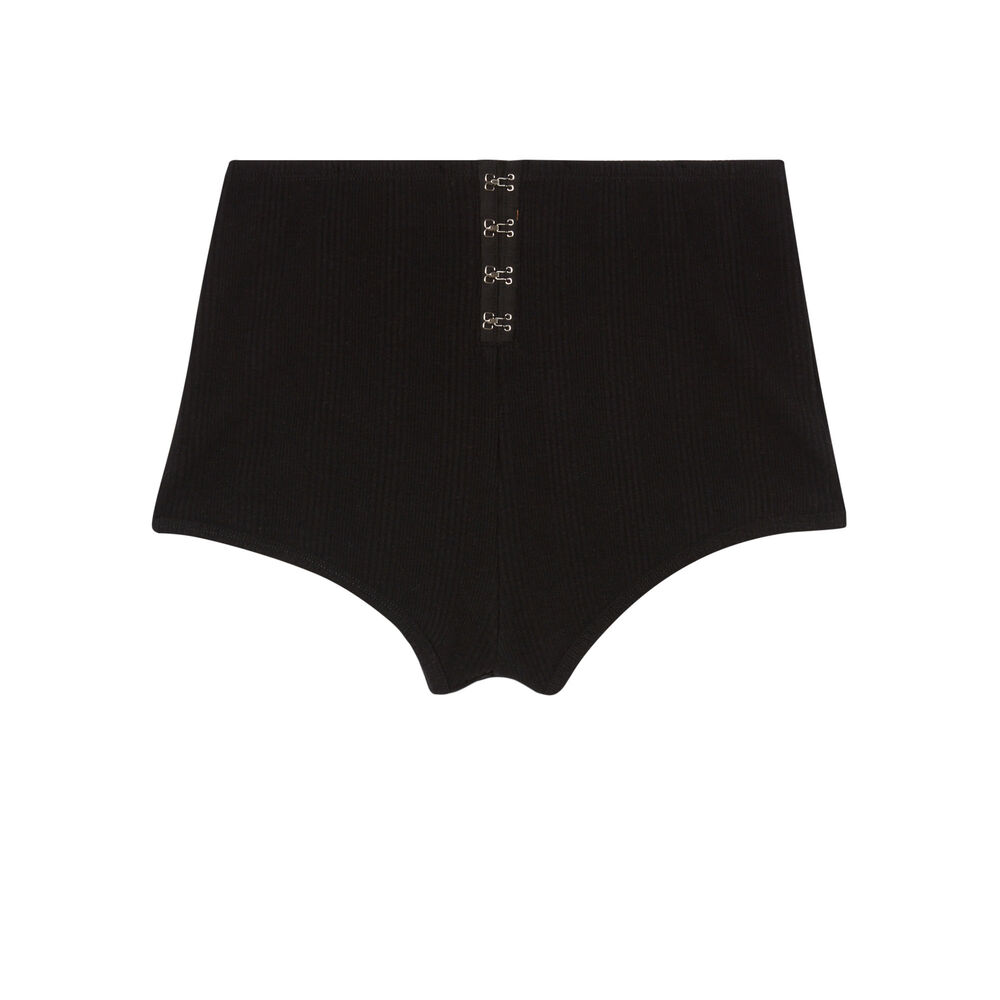 Jersey shorts with corset detail - black black.