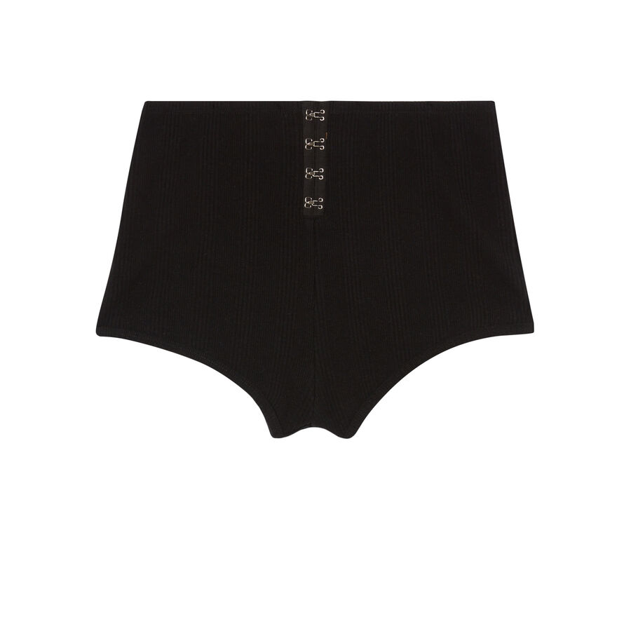 jersey shorts with corset detail - black;