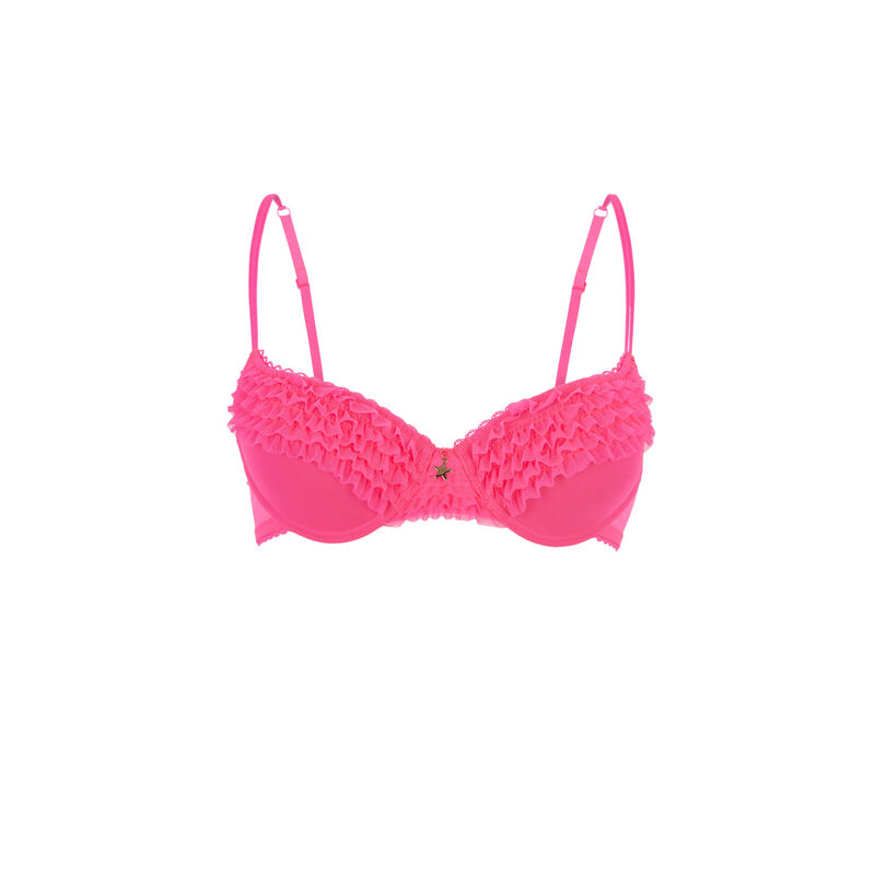 Froufriz tulle padded bra pink.