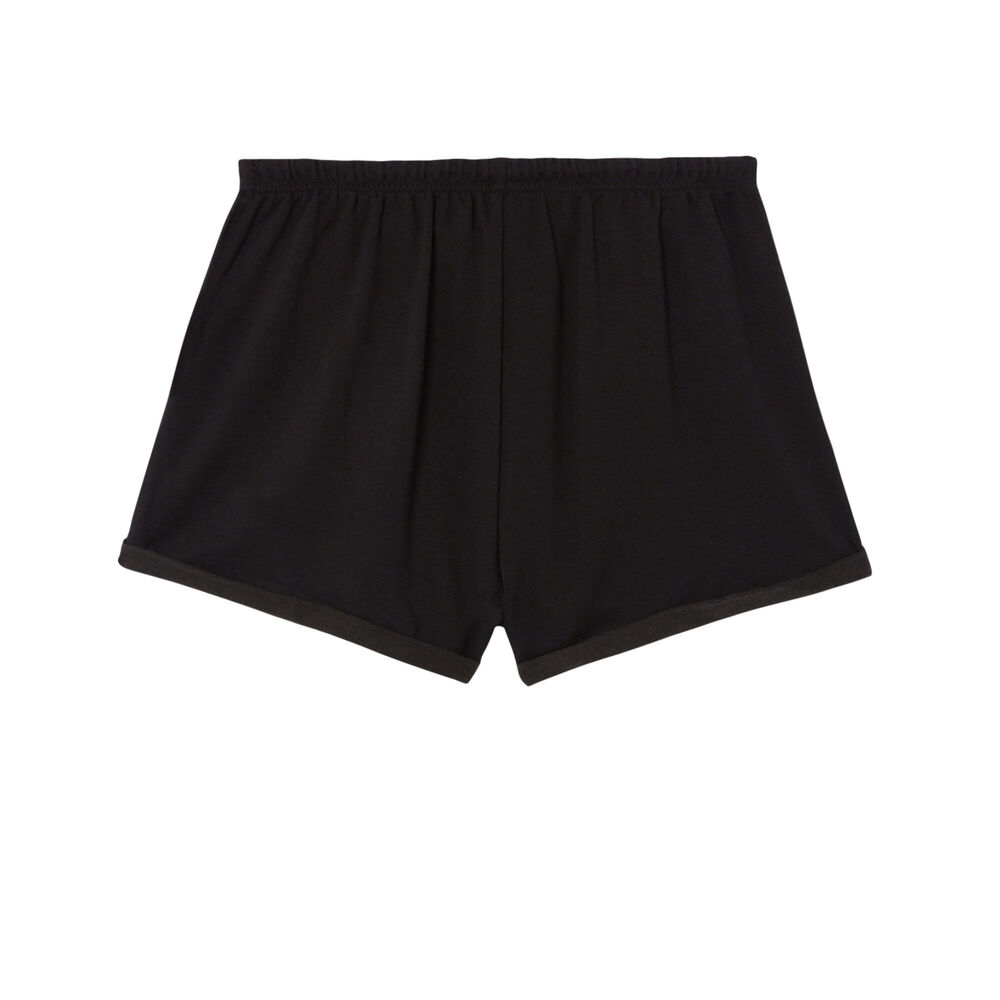 Plain shorts with drawstring detail - black black.