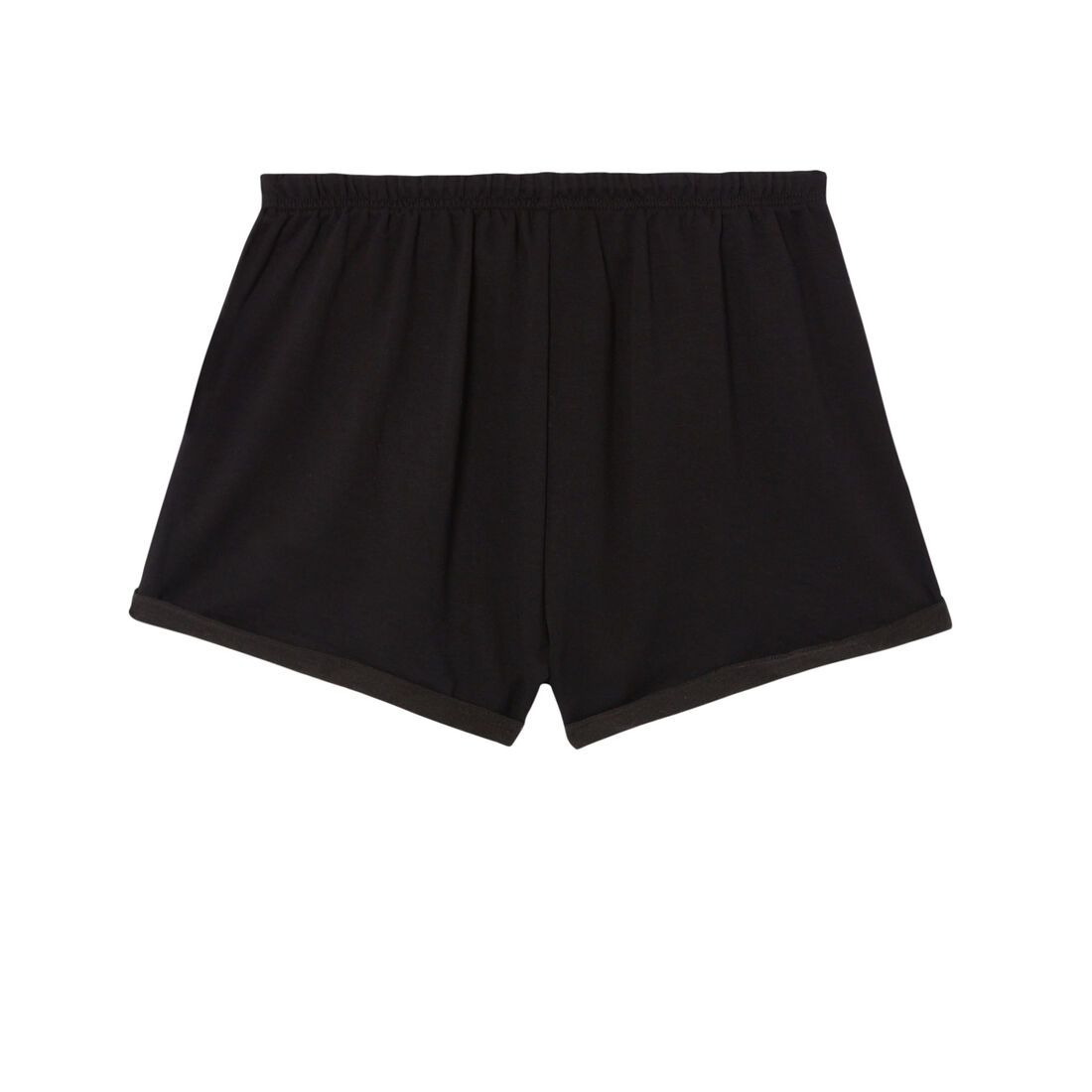 plain shorts with drawstring detail  - black;