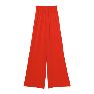 gładkie spodnie z rozszerzanymi nogawkami — czerwone;