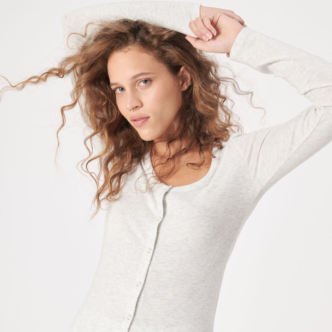 long-sleeved knit top;