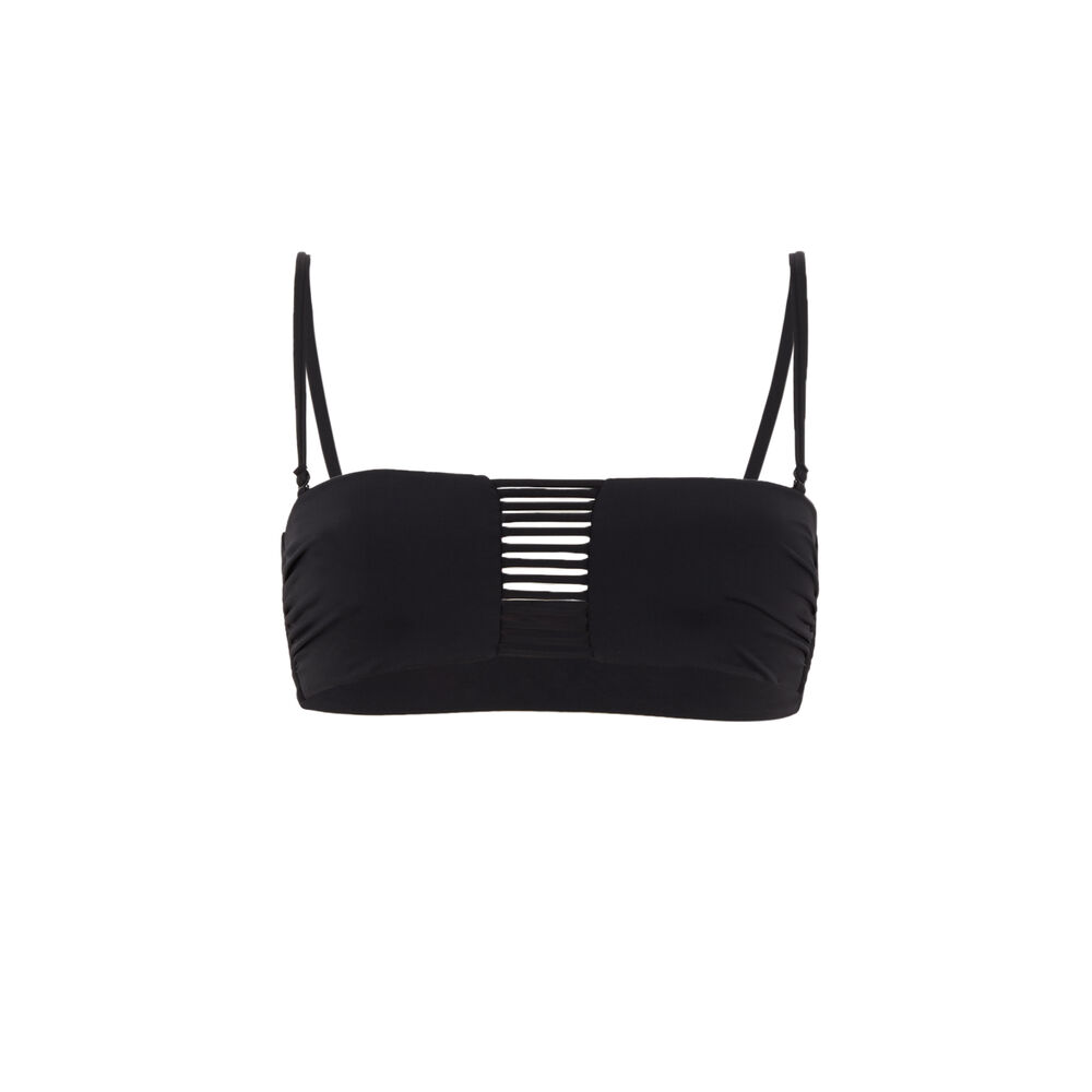 Bandeau bikini top - black black.