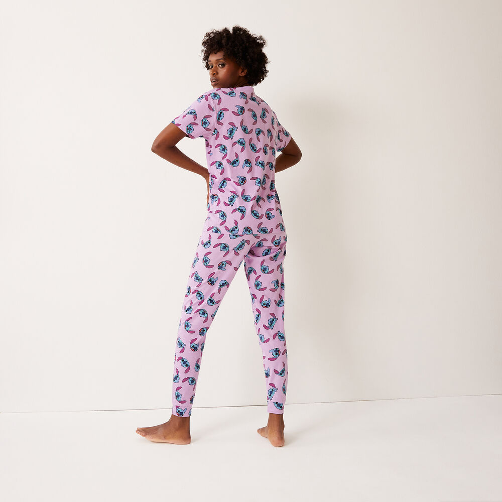 Stitch print trousers - violet purple.