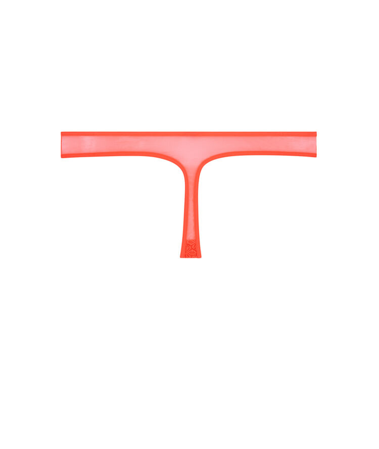 Lace thong with jewellery details coral.