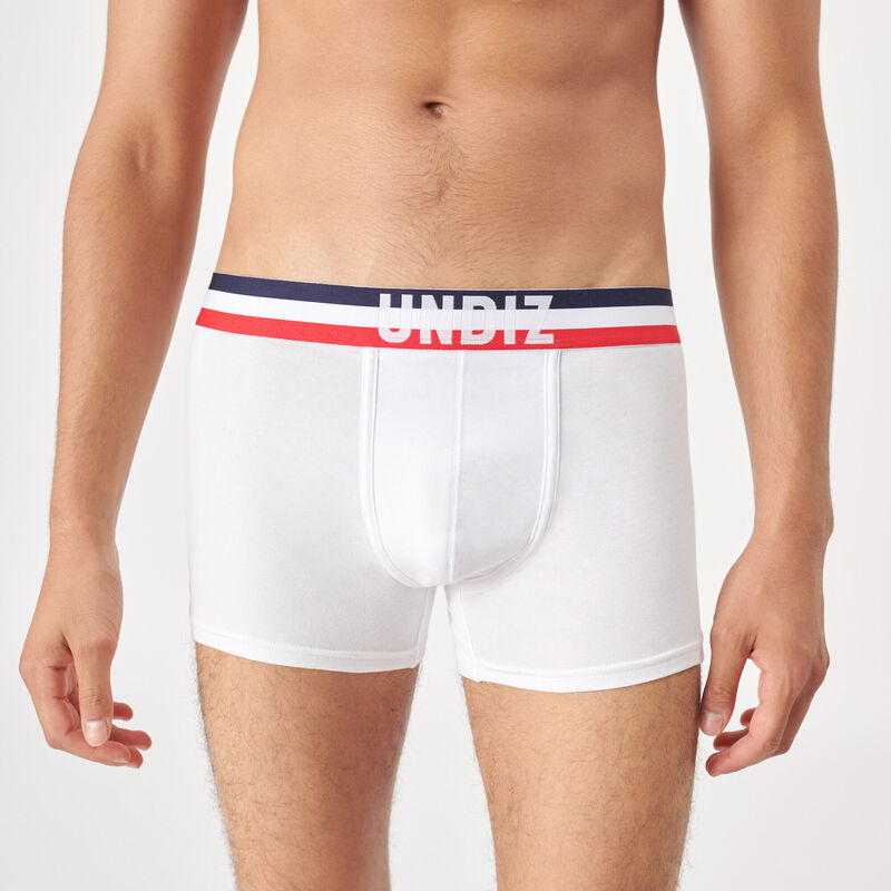 cotton boxers with tricolour details - white cotton boxers with tricolour details - white;