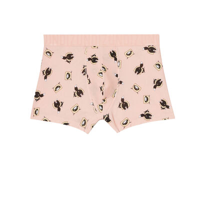 Boxers with cat print - pink;