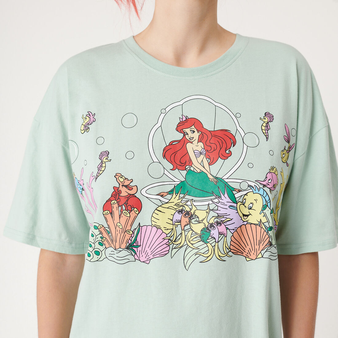 long t-shirt with Little Mermaid print;